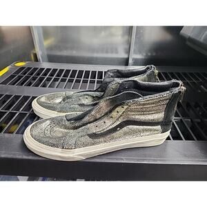 Vans Sk8 Hi Zip Gold High Top Skate Shoes Sneakers Punk Rock M8 W9.5 without lac